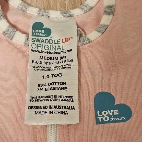 LOT OF 2 Love to Dream Swaddle UP Original Gray S 8-13lbs Pink M 13-19lbs Girls - Picture 5 of 5
